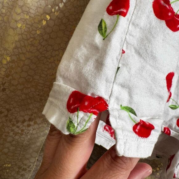 PINK Victorias Secret Red White Cherry Boxer Sleep Pajama Shorts Large - Picture 5 of 8